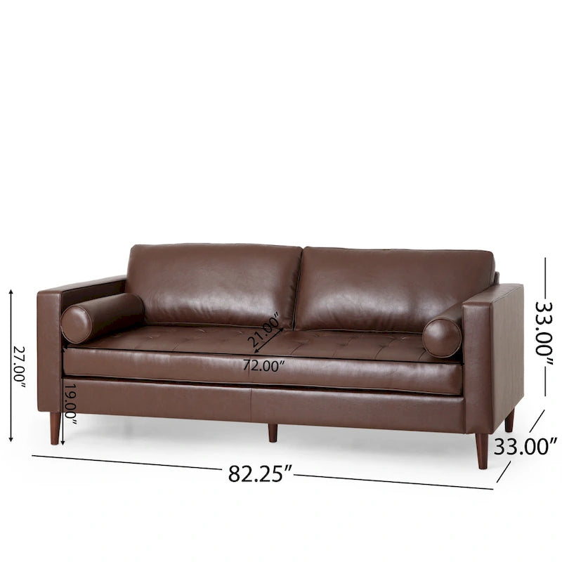 Canapé 3 places capitonné contemporain Malinta de Christopher Knight Home - 82,25 L x 33,00 l x 33,00 H