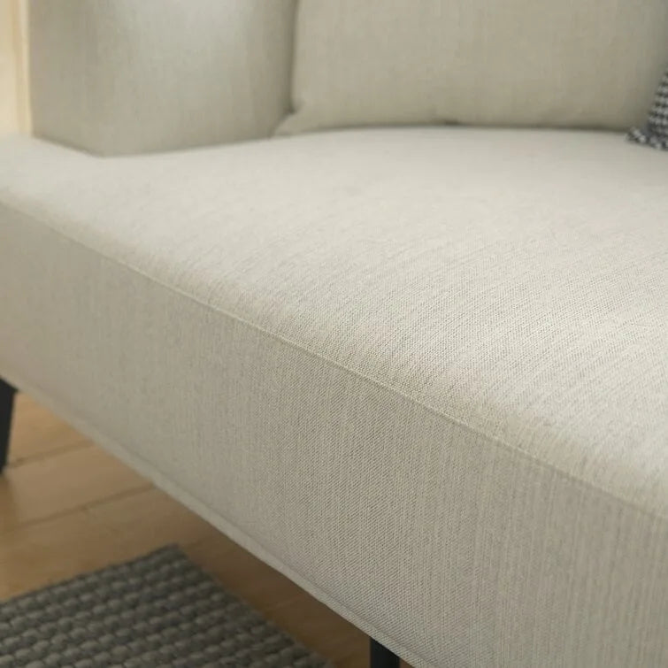Canapé en tissu gris moderne en coton et lin pour salon
