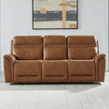 Canapé inclinable électrique double en cuir Cooper - Camel