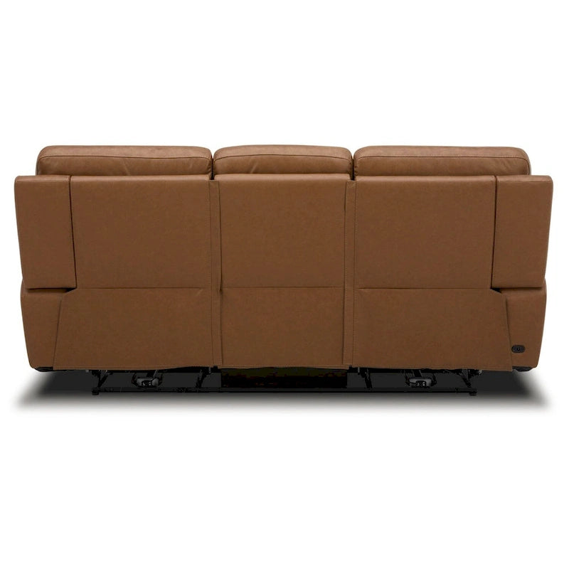 Canapé inclinable électrique double en cuir Cooper - Camel