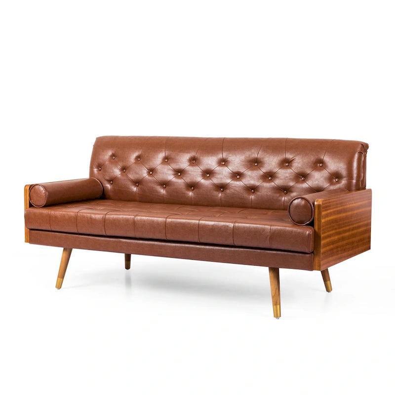 Canapé capitonné Barnard Mid-century avec oreillers décoratifs par Christopher Knight Home