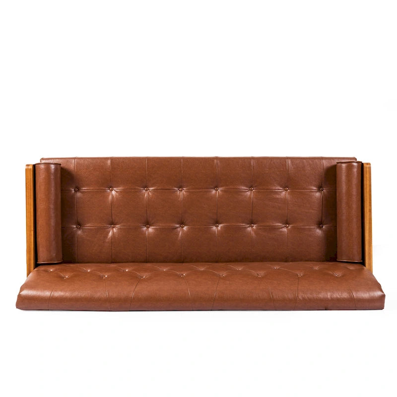 Canapé capitonné Barnard Mid-century avec oreillers décoratifs par Christopher Knight Home