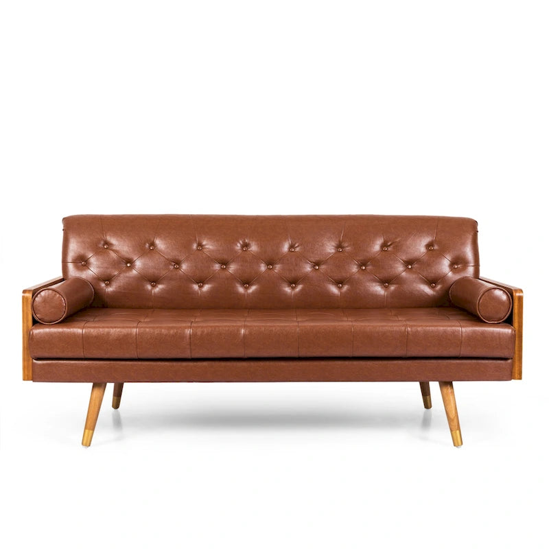 Canapé capitonné Barnard Mid-century avec oreillers décoratifs par Christopher Knight Home