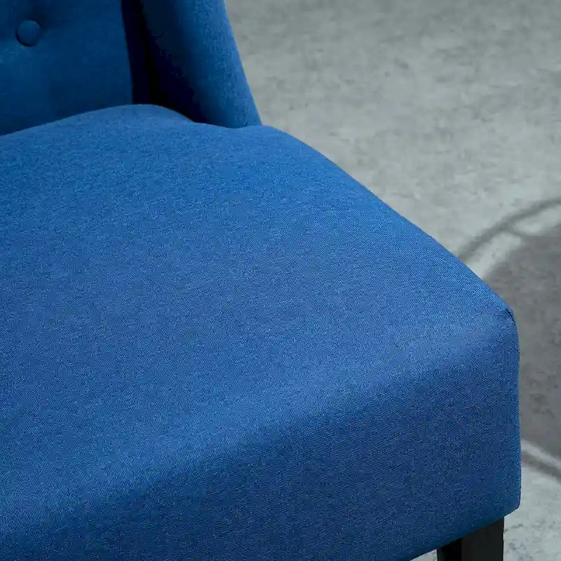 HOMCOM Canapé double en tissu de lin Rembourrage Fauteuil deux places sans accoudoirs Meuble de salon avec pieds en bois - 73 x 110 x 93 cm