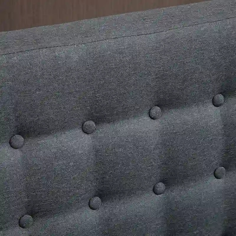 HOMCOM Canapé double en tissu de lin Rembourrage Fauteuil deux places sans accoudoirs Meuble de salon avec pieds en bois - 73 x 110 x 93 cm
