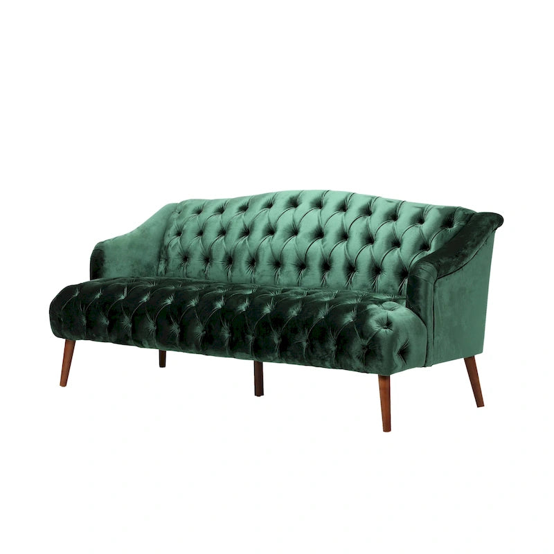 Canapé Adelia en velours capitonné style moderne glamour de Christopher Knight Home
