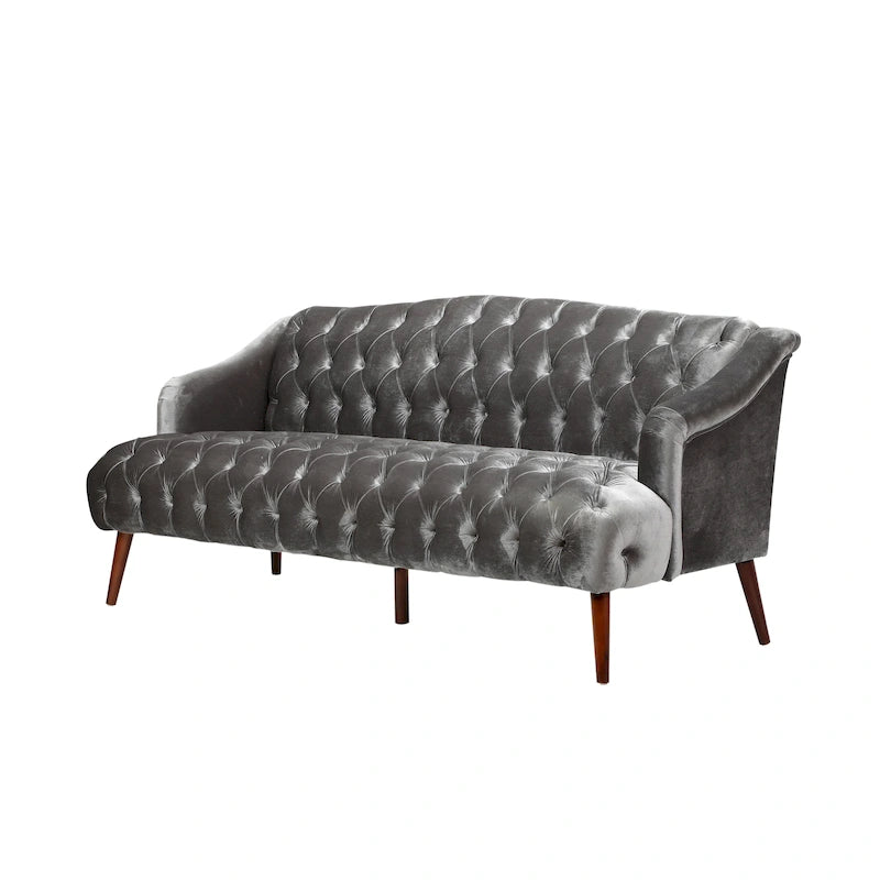 Canapé Adelia en velours capitonné style moderne glamour de Christopher Knight Home