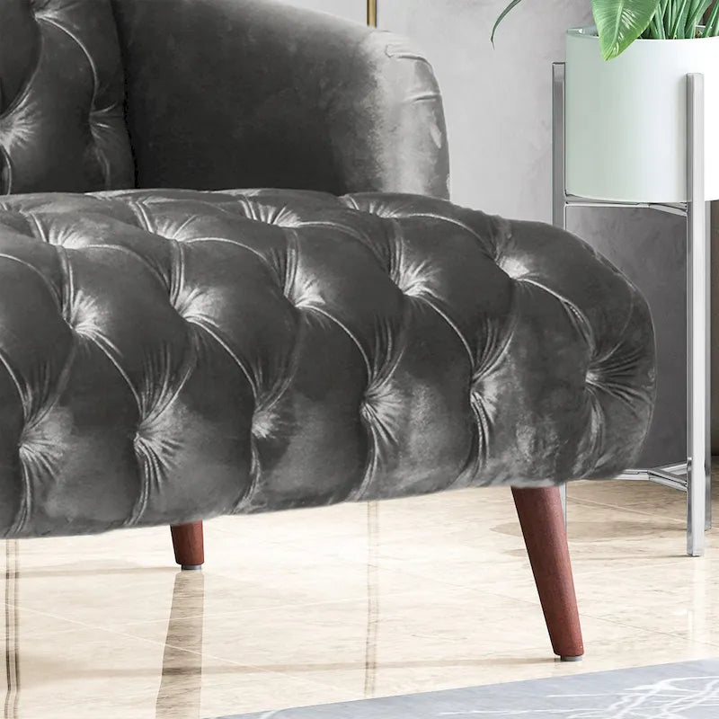 Canapé Adelia en velours capitonné style moderne glamour de Christopher Knight Home