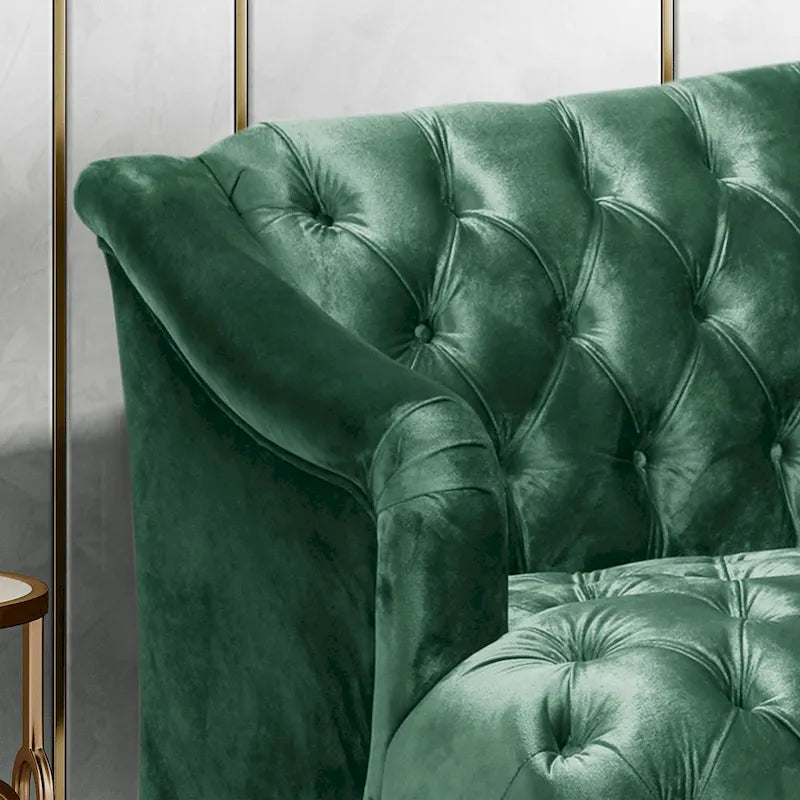 Canapé Adelia en velours capitonné style moderne glamour de Christopher Knight Home