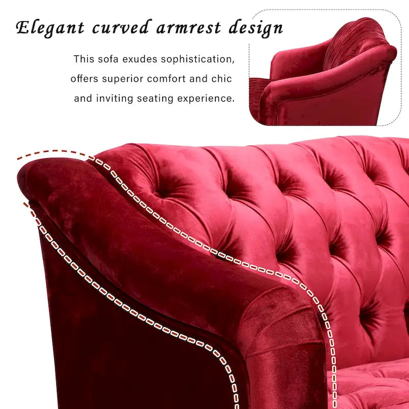 Canapé Adelia en velours capitonné style moderne glamour de Christopher Knight Home
