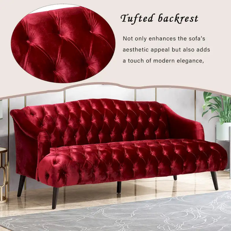 Canapé Adelia en velours capitonné style moderne glamour de Christopher Knight Home