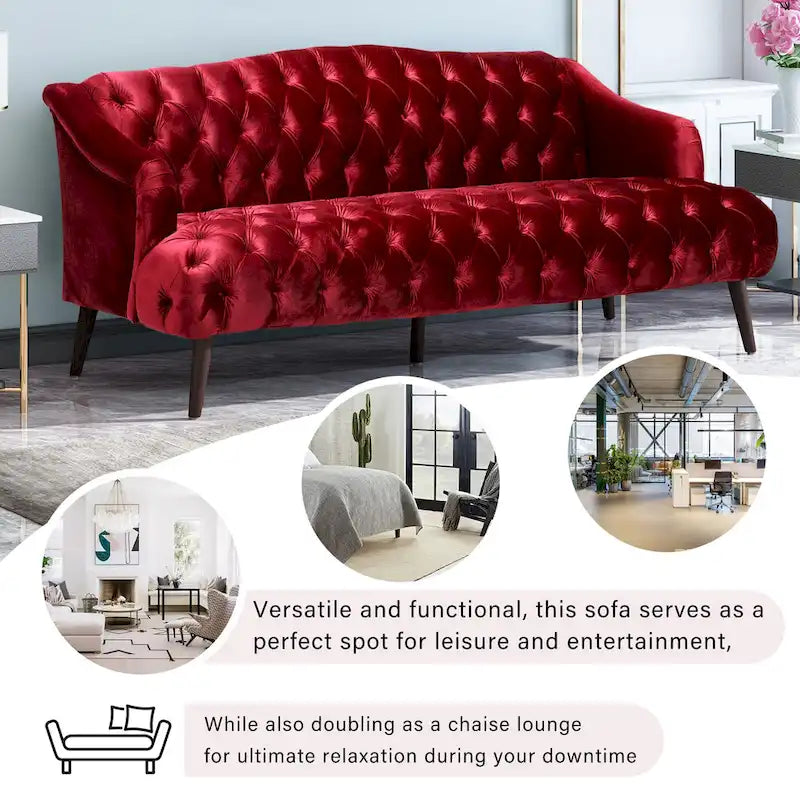 Canapé Adelia en velours capitonné style moderne glamour de Christopher Knight Home