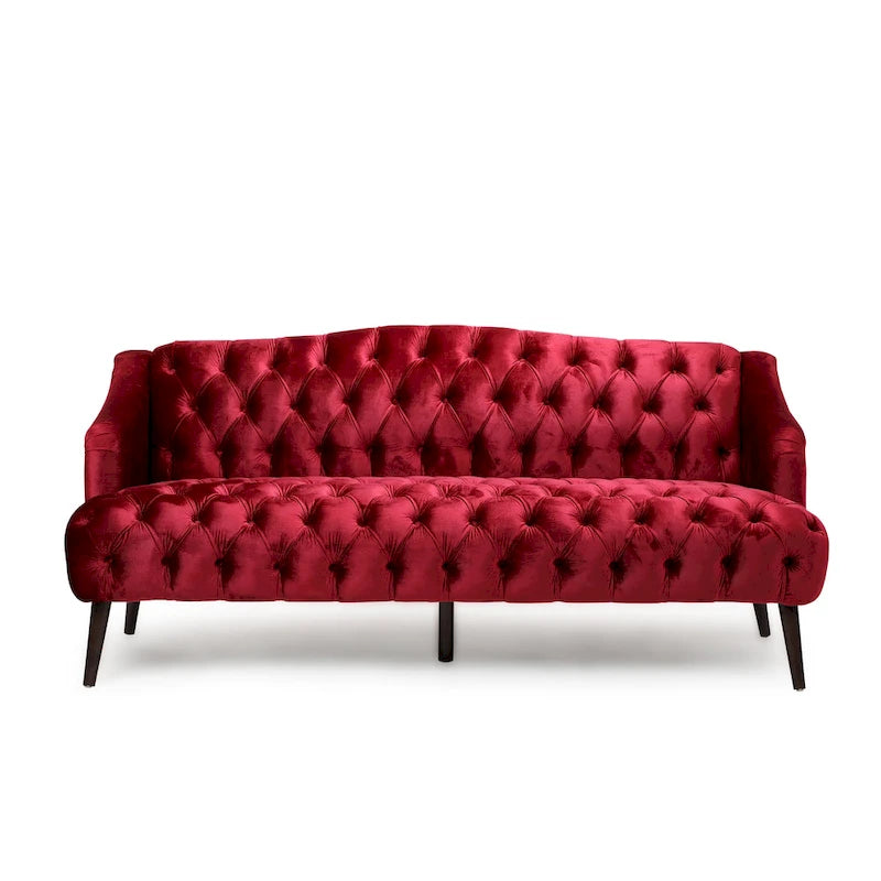Canapé Adelia en velours capitonné style moderne glamour de Christopher Knight Home