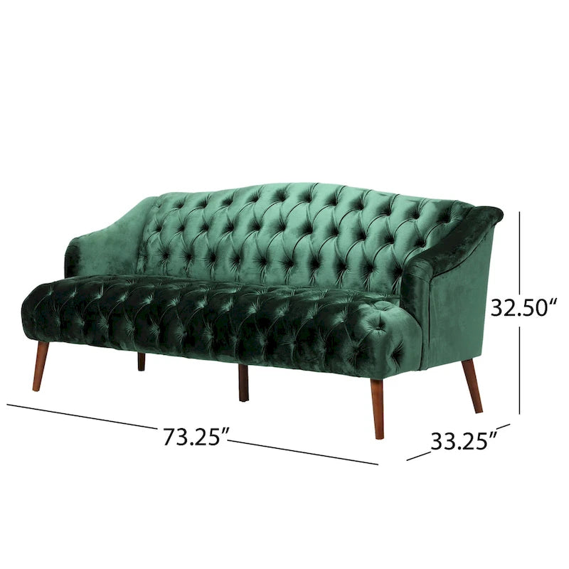Canapé Adelia en velours capitonné style moderne glamour de Christopher Knight Home