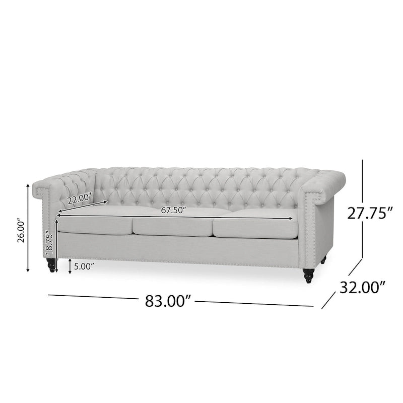 Canapé Chesterfield capitonné gris Parkhurst de Christopher Knight Home
