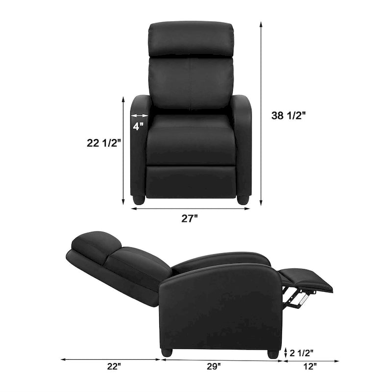 Fauteuil inclinable Homall en cuir PU, inclinable individuel pour salon
