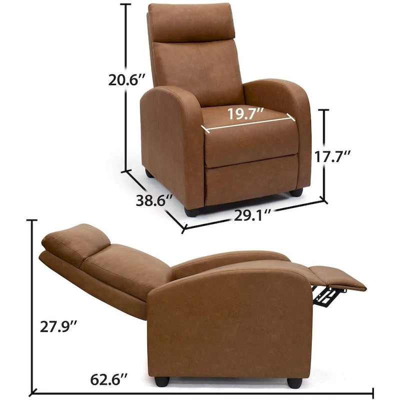 Fauteuil inclinable Homall en cuir PU, inclinable individuel pour salon