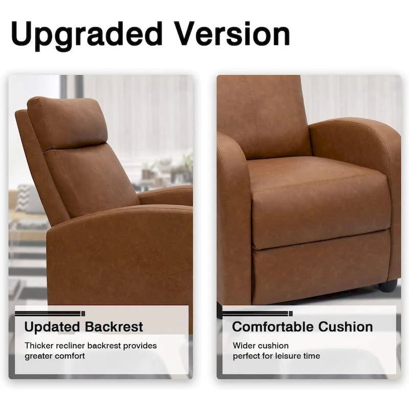 Fauteuil inclinable Homall en cuir PU, inclinable individuel pour salon