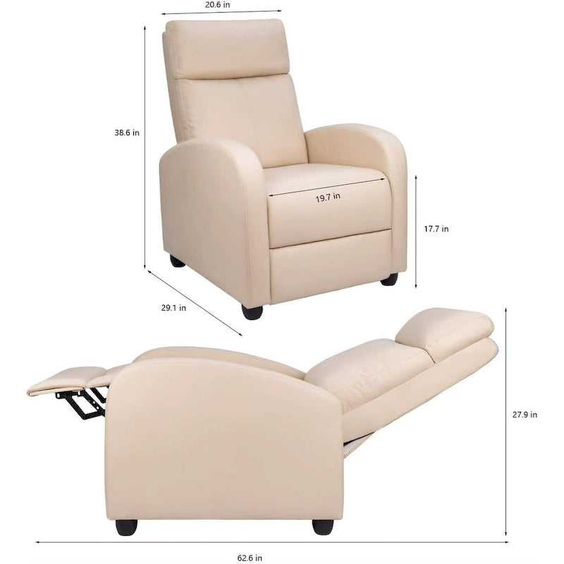Fauteuil inclinable Homall en cuir PU, inclinable individuel pour salon