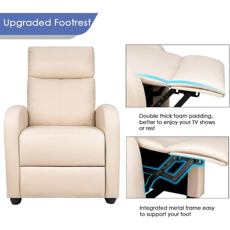 Fauteuil inclinable Homall en cuir PU, inclinable individuel pour salon