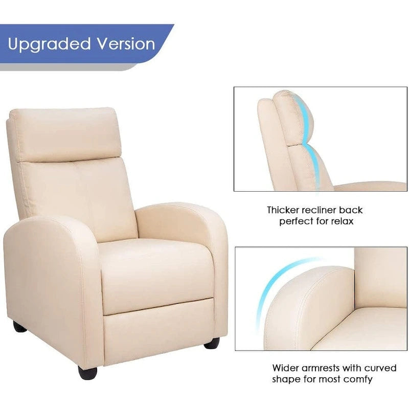 Fauteuil inclinable Homall en cuir PU, inclinable individuel pour salon