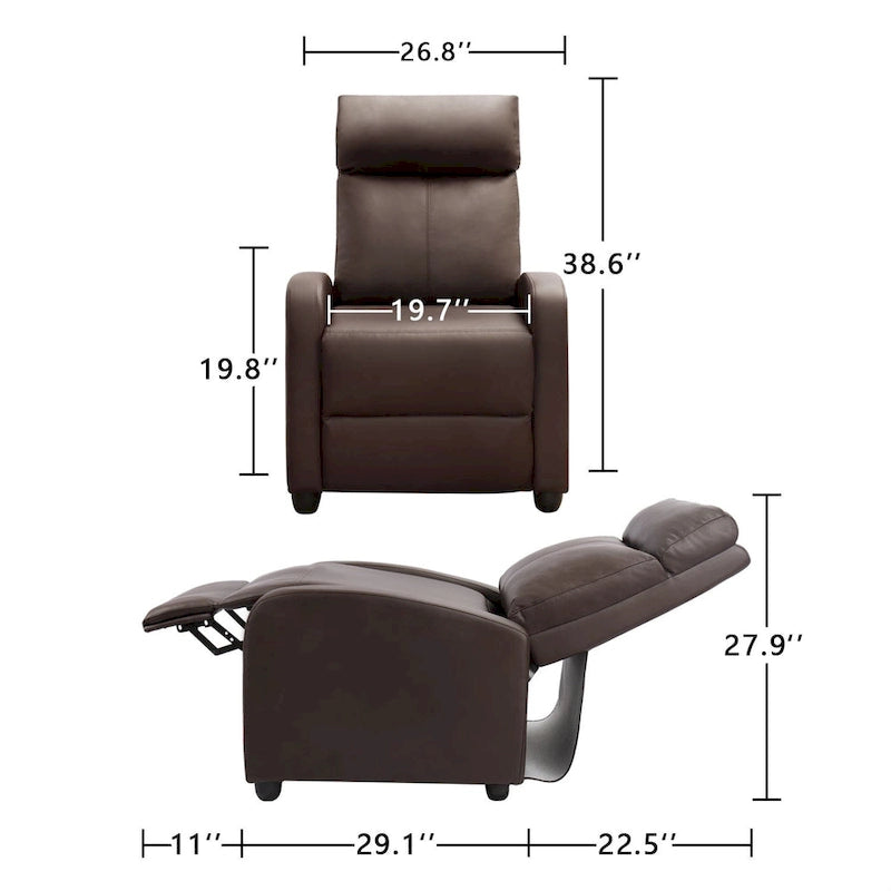 Fauteuil inclinable Homall en cuir PU, inclinable individuel pour salon