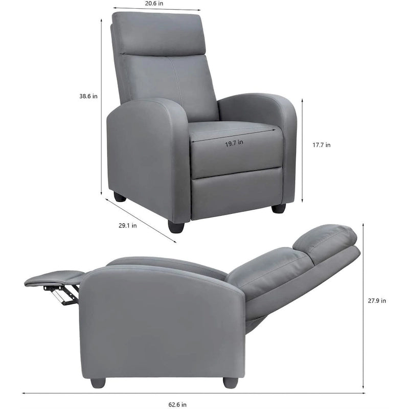 Fauteuil inclinable Homall en cuir PU, inclinable individuel pour salon