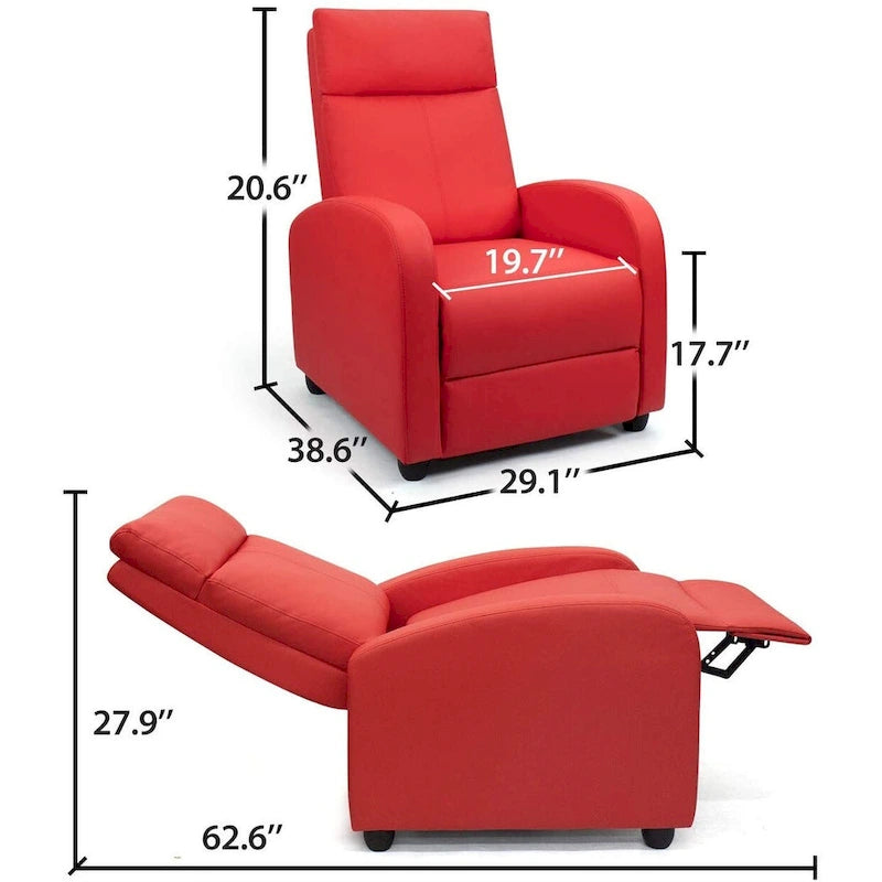 Fauteuil inclinable Homall en cuir PU, inclinable individuel pour salon