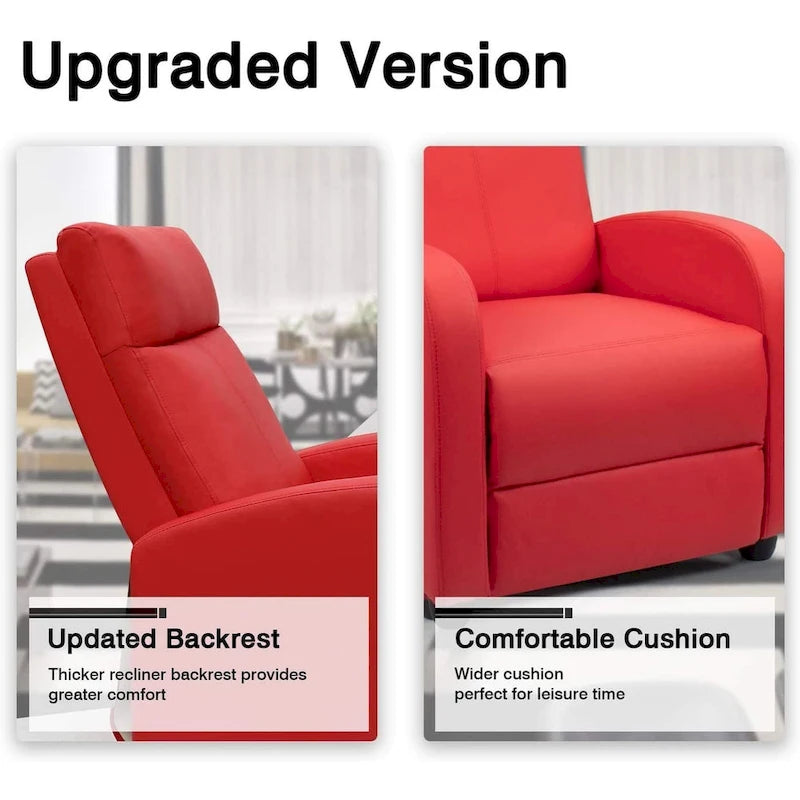 Fauteuil inclinable Homall en cuir PU, inclinable individuel pour salon