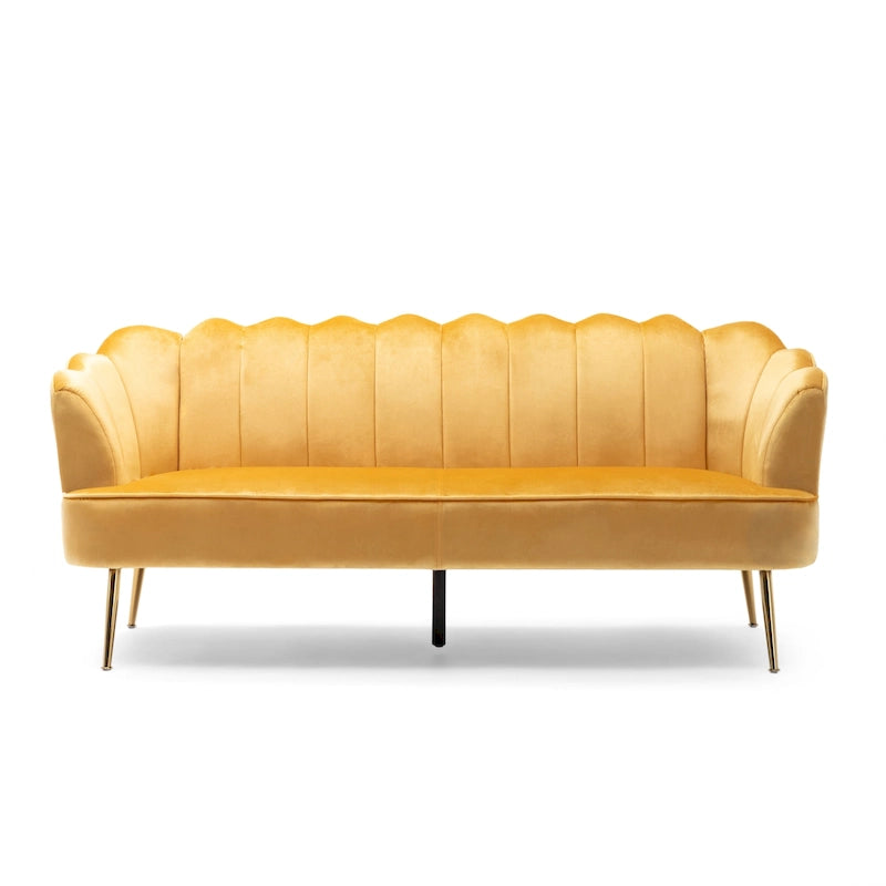 Canapé 3 places Reitz Glam Velvet Shell de Christopher Knight Home - 76,25 L x 29,25 l x 33,50 H
