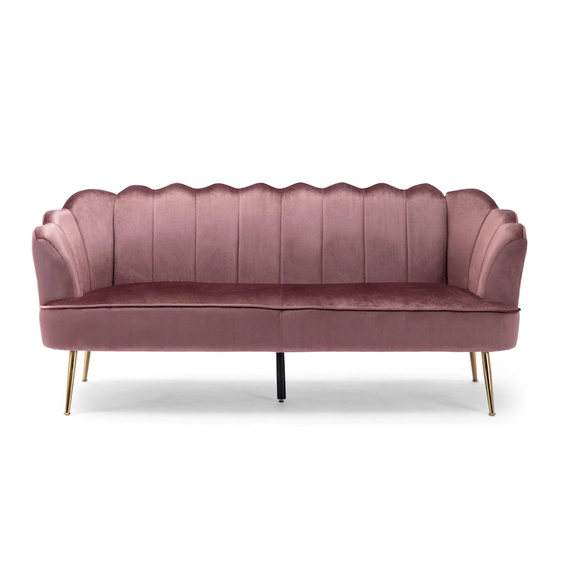 Canapé 3 places Reitz Glam Velvet Shell de Christopher Knight Home - 76,25 L x 29,25 l x 33,50 H