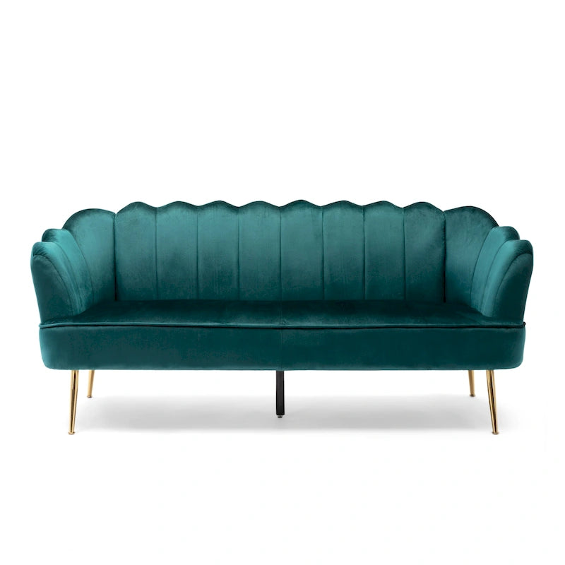 Canapé 3 places Reitz Glam Velvet Shell de Christopher Knight Home - 76,25 L x 29,25 l x 33,50 H