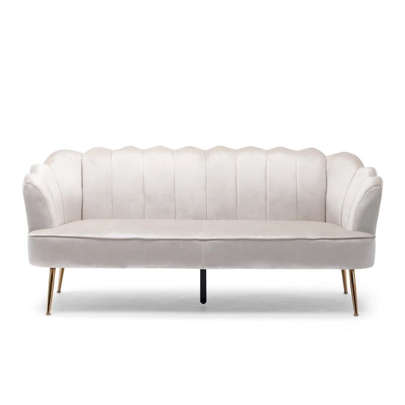 Canapé 3 places Reitz Glam Velvet Shell de Christopher Knight Home - 76,25 L x 29,25 l x 33,50 H
