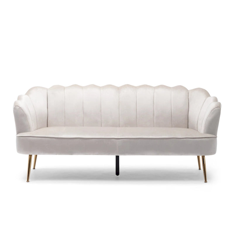 Canapé 3 places Reitz Glam Velvet Shell de Christopher Knight Home - 76,25 L x 29,25 l x 33,50 H