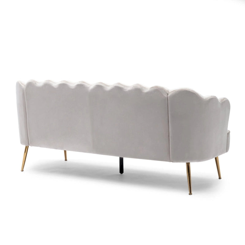 Canapé 3 places Reitz Glam Velvet Shell de Christopher Knight Home - 76,25 L x 29,25 l x 33,50 H