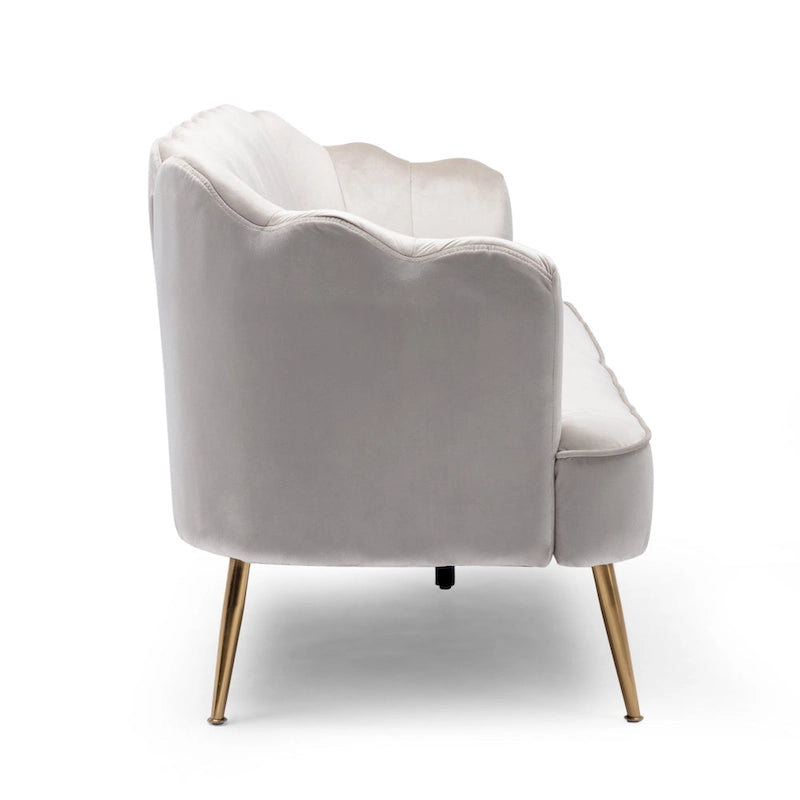 Canapé 3 places Reitz Glam Velvet Shell de Christopher Knight Home - 76,25 L x 29,25 l x 33,50 H