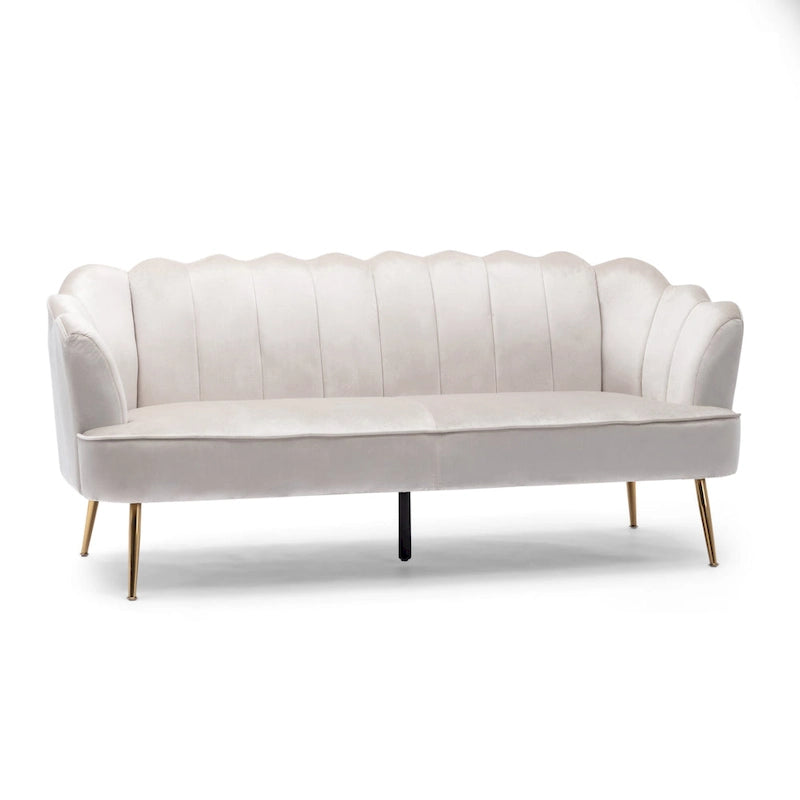 Canapé 3 places Reitz Glam Velvet Shell de Christopher Knight Home - 76,25 L x 29,25 l x 33,50 H