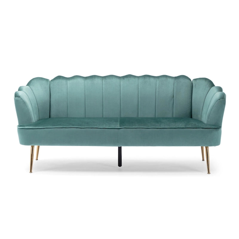 Canapé 3 places Reitz Glam Velvet Shell de Christopher Knight Home - 76,25 L x 29,25 l x 33,50 H