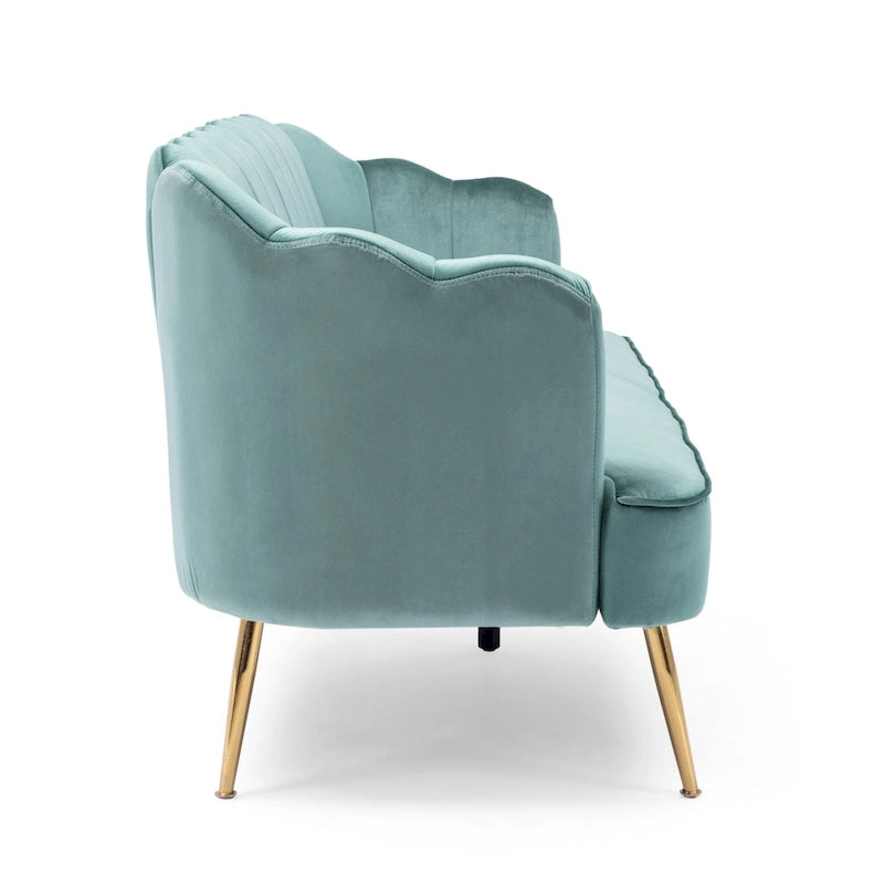Canapé 3 places Reitz Glam Velvet Shell de Christopher Knight Home - 76,25 L x 29,25 l x 33,50 H