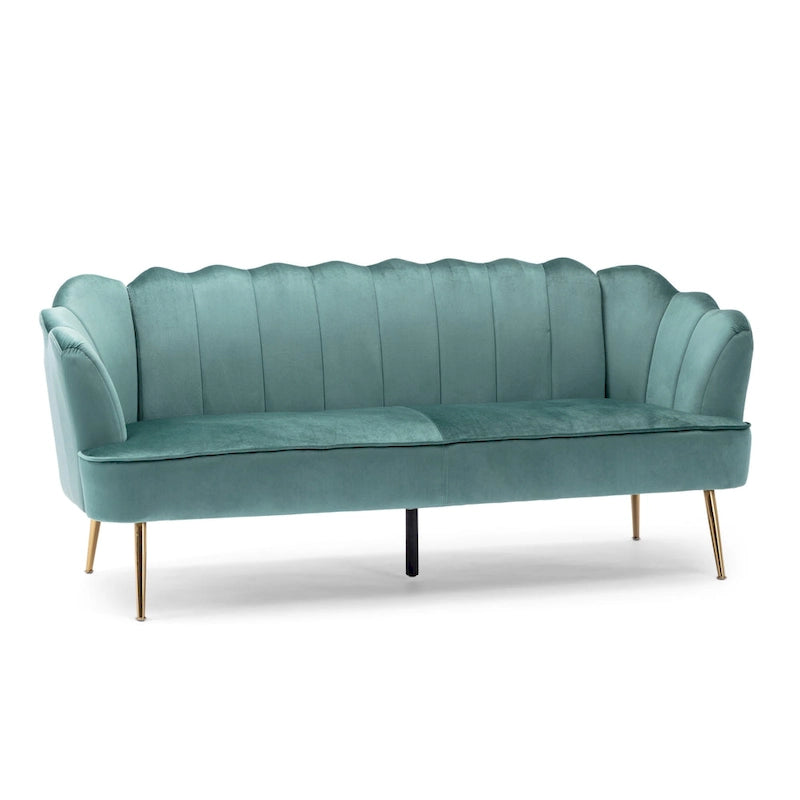 Canapé 3 places Reitz Glam Velvet Shell de Christopher Knight Home - 76,25 L x 29,25 l x 33,50 H