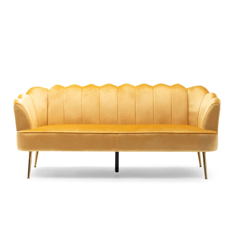 Canapé 3 places Reitz Glam Velvet Shell de Christopher Knight Home - 76,25 L x 29,25 l x 33,50 H