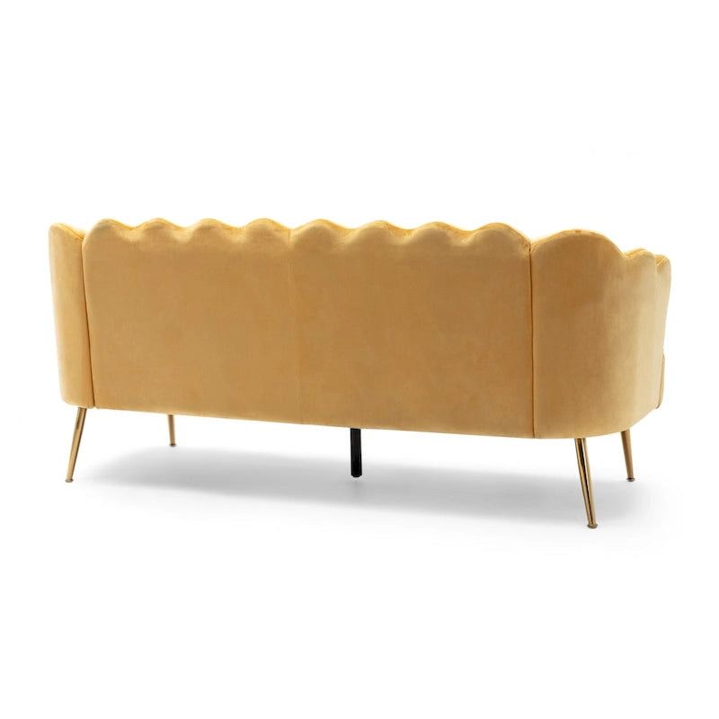 Canapé 3 places Reitz Glam Velvet Shell de Christopher Knight Home - 76,25 L x 29,25 l x 33,50 H