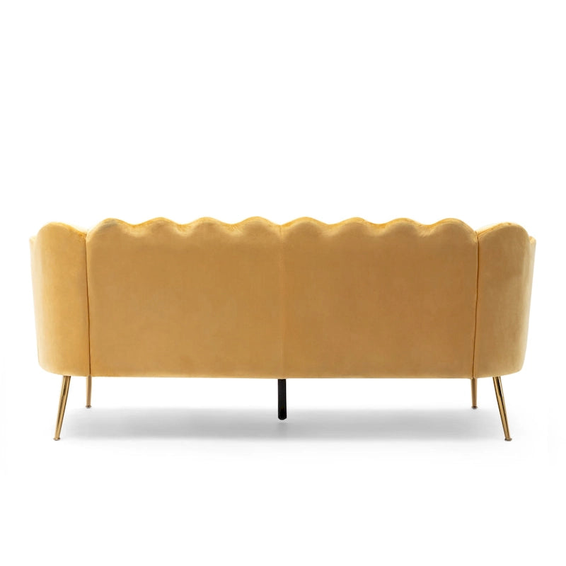 Canapé 3 places Reitz Glam Velvet Shell de Christopher Knight Home - 76,25 L x 29,25 l x 33,50 H