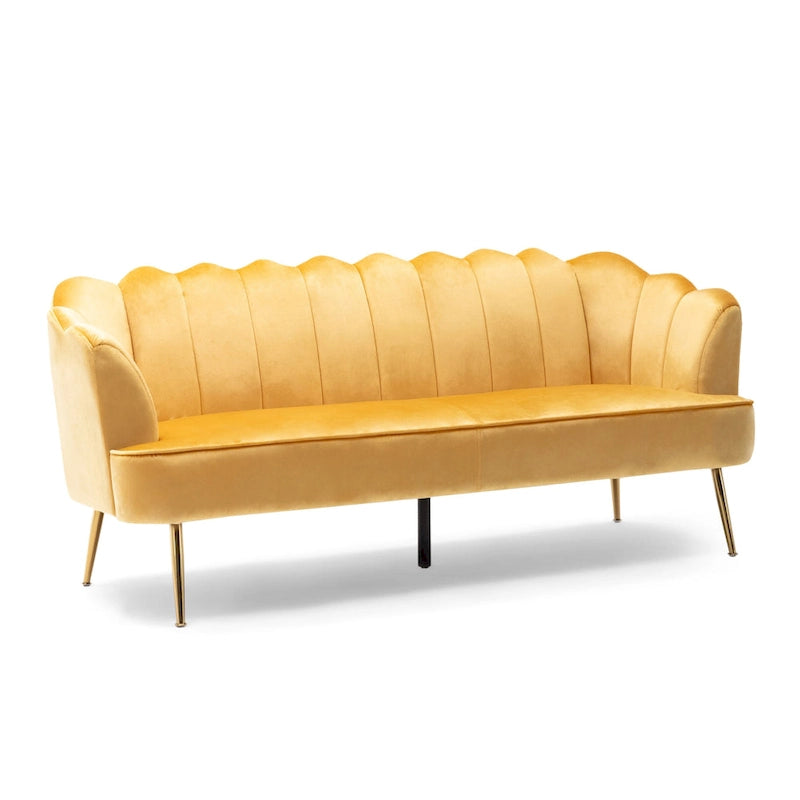 Canapé 3 places Reitz Glam Velvet Shell de Christopher Knight Home - 76,25 L x 29,25 l x 33,50 H