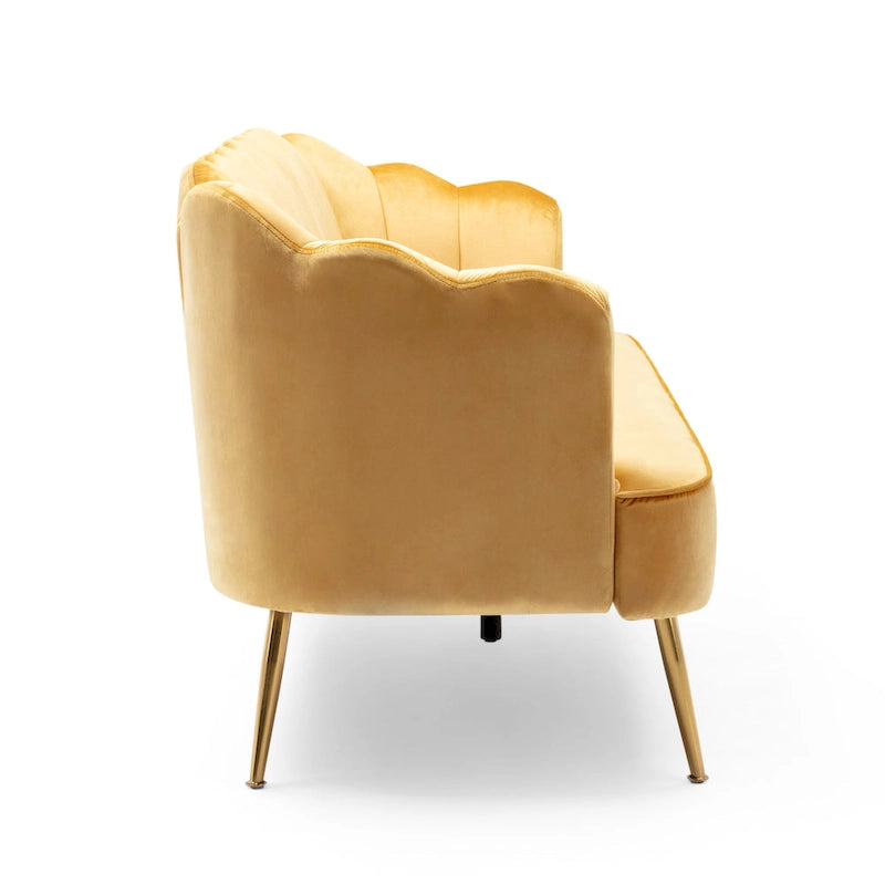 Canapé 3 places Reitz Glam Velvet Shell de Christopher Knight Home - 76,25 L x 29,25 l x 33,50 H