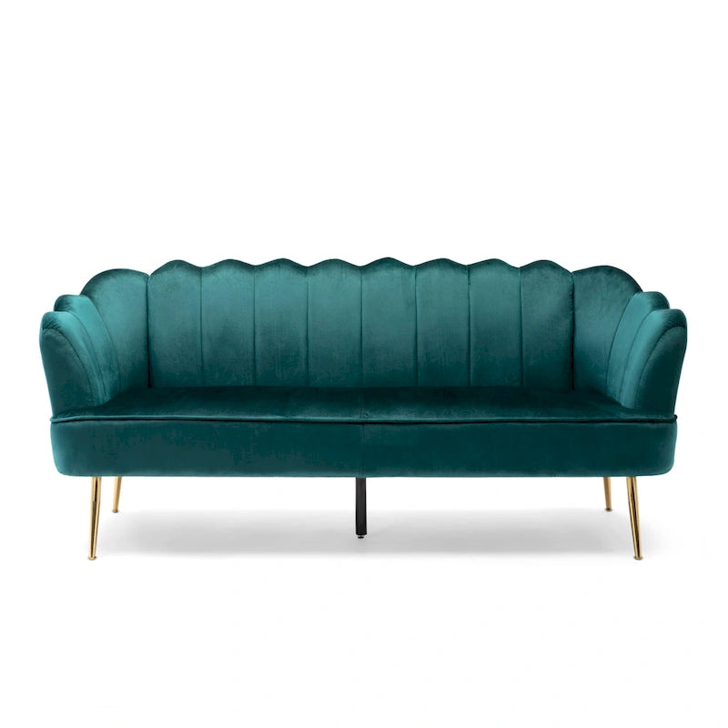 Canapé 3 places Reitz Glam Velvet Shell de Christopher Knight Home - 76,25 L x 29,25 l x 33,50 H