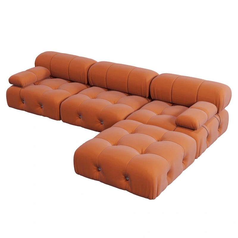 Canapé et chaise modulaires réversibles 104 Wide Velvet avec pouf