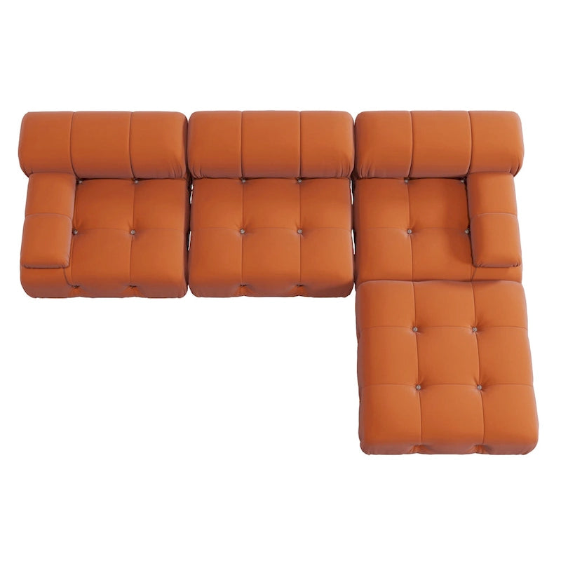 Canapé et chaise modulaires réversibles 104 Wide Velvet avec pouf