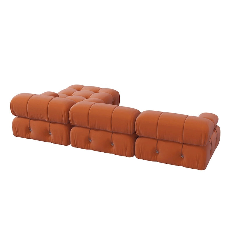 Canapé et chaise modulaires réversibles 104 Wide Velvet avec pouf