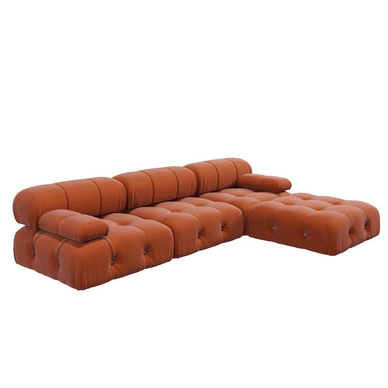 Canapé et chaise modulaires réversibles 104 Wide Velvet avec pouf
